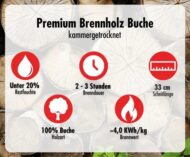1,7 RM Brennholz BUCHE 33cm - geschlichtet | ~2,5 SRM | ~2 Ster – Bild 5