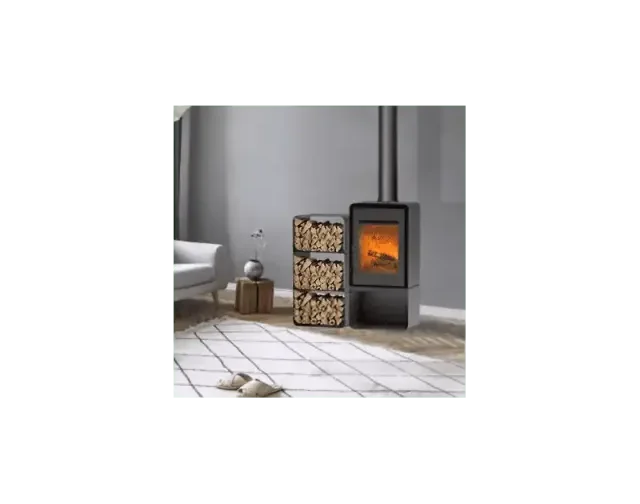 Domino-Holzofen mit Holzlager und 3-Ebenen-Modul – 8,5 kW
