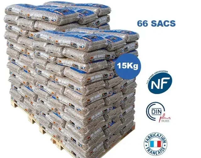 Französische Holzpellets Woodstock® Premium – Palette 990kg (66 Säcke)