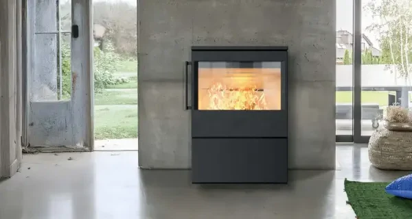 Kaminofen HWAM 5440 SmartControl Stahl 6,1 kW - Ausführung: 5440c schwarz - Rauchrohranschluss: Hinten