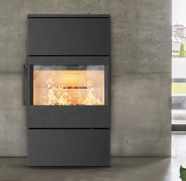 Kaminofen HWAM 5460 Autopilot Stahl 6,3 kW - Ausführung: 5460c schwarz - Rauchrohranschluss: Hinten