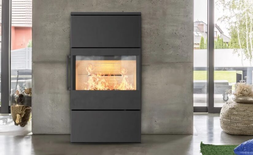 Kaminofen HWAM 5460 Autopilot Stahl 6,3 kW - Ausführung: 5460c schwarz - Rauchrohranschluss: Hinten