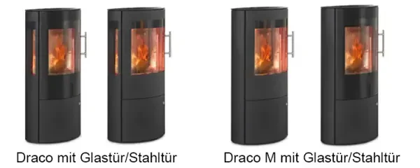 Kaminofen Königshütte Draco 5 kW - Ausführung: Draco mit Stahltür