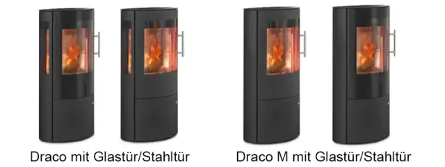 Kaminofen Königshütte Draco 5 kW - Ausführung: Draco mit Stahltür