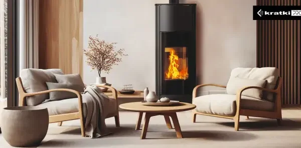 Kaminofen Kratki ENYO/R Hoch 5,5 kW - Feuerraumauskleidung: weiß