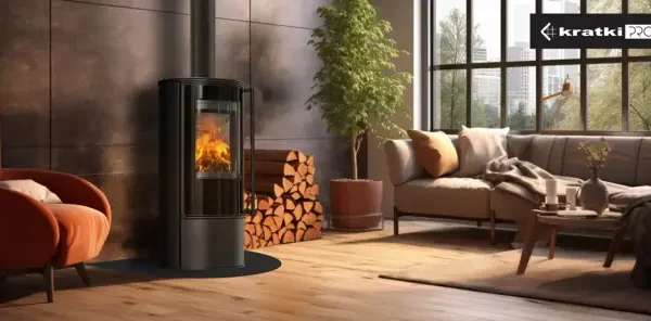 Kaminofen Kratki Skadi 5,5 kW - Feuerraumauskleidung: Schwarz - Tür selbstschließend: ja