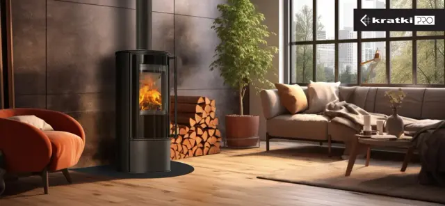 Kaminofen Kratki Skadi 5,5 kW - Feuerraumauskleidung: Schwarz - Tür selbstschließend: ja