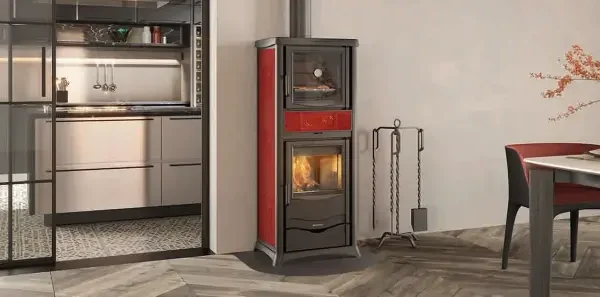 Kaminofen La Nordica Rossella plus Forno.165 mit 9,4 kW - Verkleidung: Naturstein