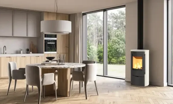 Kaminofen Lotus Jubilee 25 Limestone ecoLine 7,2 kW - Ausführung: Griff Shape
