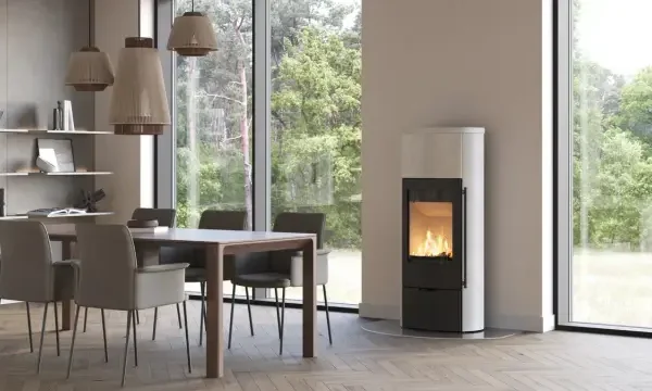 Kaminofen Lotus Jubilee 25M Limestone 6,5 kW inkl. Wärmespeicher - Ausführung: Griff Shape