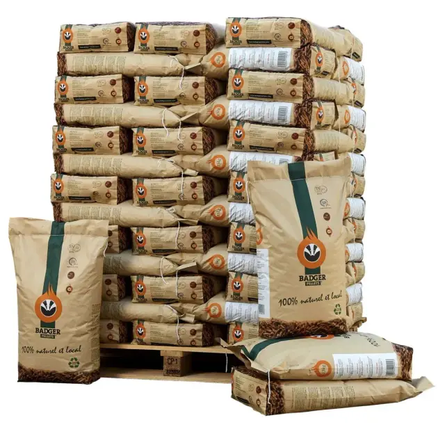 hd-nat-rliche-holzpellets-badger-pellets-palette-990kg-66-s-cke-1 Natürliche Holzpellets Badger Pellets – Palette 990kg (66 Säcke) – Bild 1