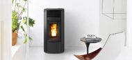 Pelletofen MCZ Club Air 10 R Absolute 10 kW - Ausführung: Top Keramik Schwarz, Seiten Stahl Weiß – Bild 2