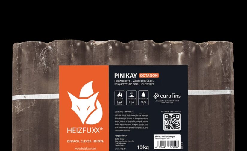 PiniKay Hartholzbriketts Oktagon – mit Zugloch (Palette 960 kg)
